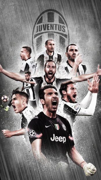 Juventus Football Club wallpapers show top players in action and celebration, HD Phone Wallpaper
