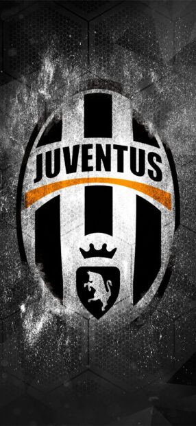 The Juventus emblem is shown with a sparkling black and gray artistic design, HD Mobile Wallpaper