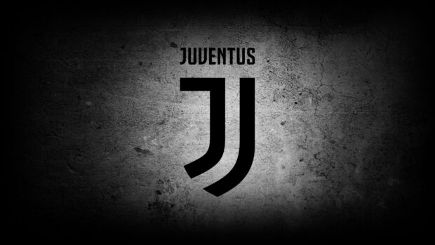 The Juventus logo design appears on a rough concrete wall surface, HD Desktop Wallpaper