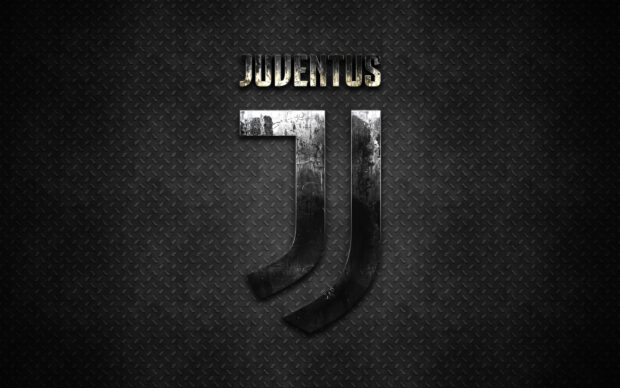 The Juventus logo is displayed on a dark textured metal background, 2K Desktop Wallpaper
