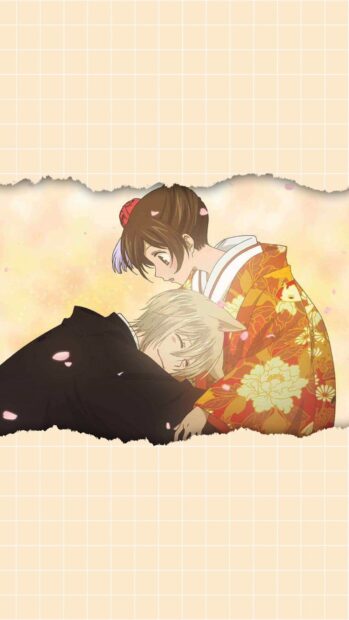 A gentle scene of Kamisama resting on a girl in traditional attire for Kamisama Wallpapers, HD Phone Wallpaper