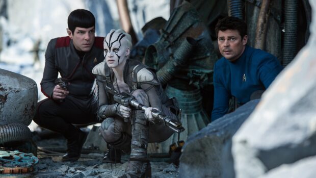 Karl Urban Wallpapers in a tense sci fi moment with allies, 4K Desktop Wallpaper