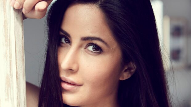Katrina Kaif close up portrait with long dark hair, 4K Desktop Wallpaper