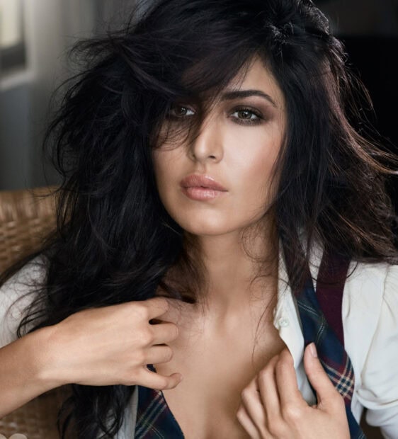 Katrina Kaif Wallpapers shows a close up portrait of a woman with flowing dark hair and expressive eyes, HD Mobile Wallpaper