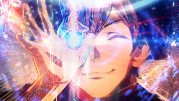 A character from Kekkai Sensen glowing a blue magical eye, HD Desktop Wallpaper