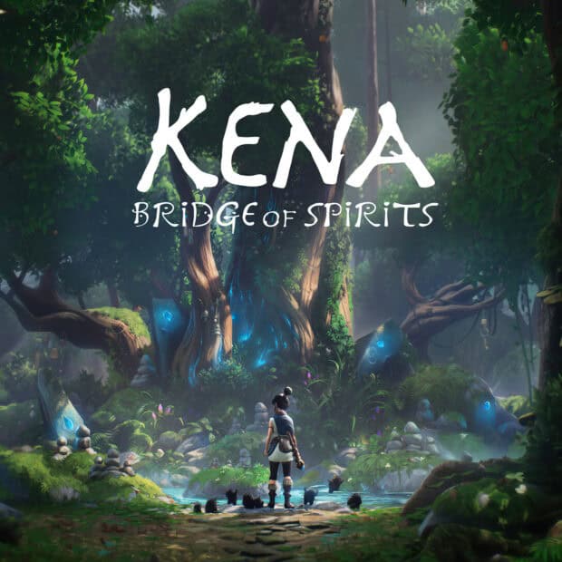 A character stands before a mystical tree surrounded by spirits in Kena Bridge Of Spirits, HD Desktop Wallpaper