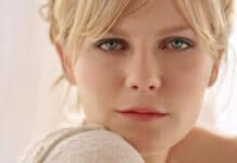 A close up portrait of Kirsten Dunst showing her clear eyes and natural look, HD Desktop Wallpaper