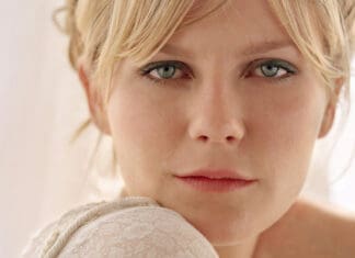 A close up portrait of Kirsten Dunst showing her clear eyes and natural look, HD Desktop Wallpaper