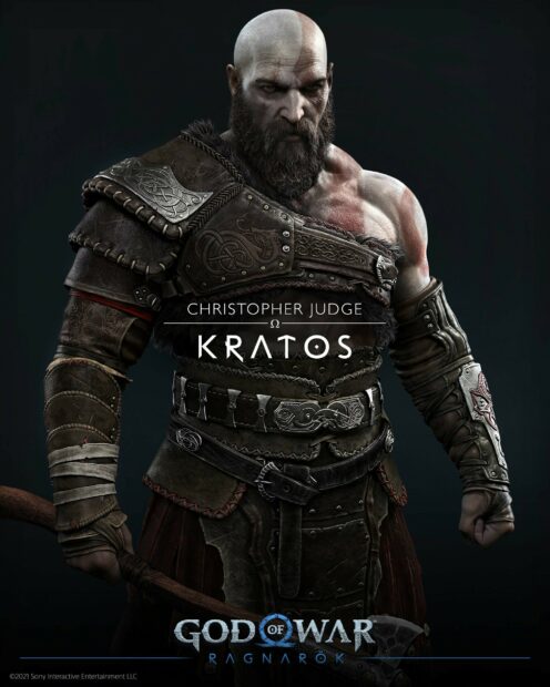 Kratos stands with his axe ready in God Of War Ragnarok, HD Mobile Wallpaper