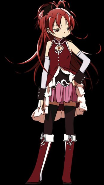 Kyoko Sakura stands confidently wearing her distinctive outfit with a serious expression, HD Phone Wallpaper