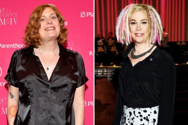 A collage featuring Lana Wachowski with different hairstyles and outfits, HD Desktop Wallpaper