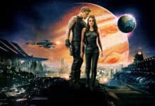Lana Wachowski wallpapers featuring sci fi characters with planets and futuristic city, 2K Desktop Wallpaper
