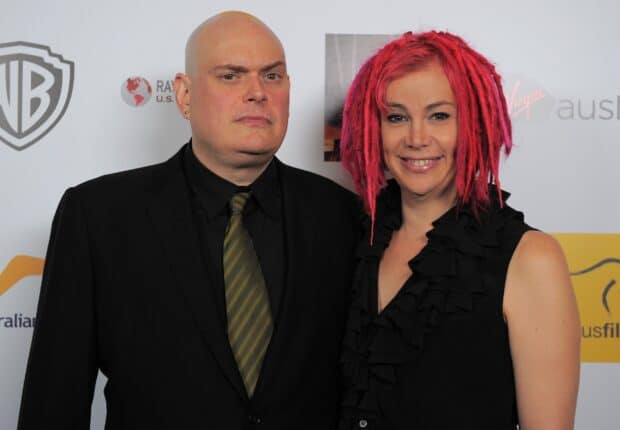 Lana Wachowski wallpapers show her smiling with red hair and a man in a suit, HD Desktop Wallpaper