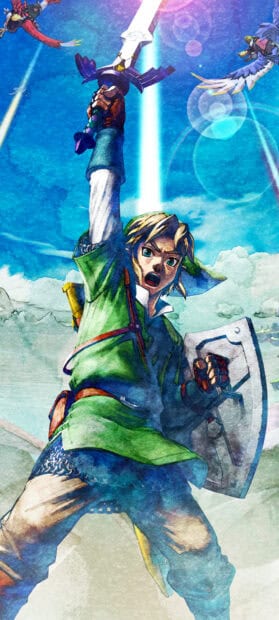 Link raising his sword with fierce determination, HD Phone Wallpaper