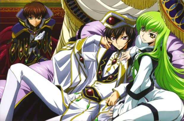 Lelouch Lamperouge and his allies are posing in royal attire, HD Desktop Wallpaper