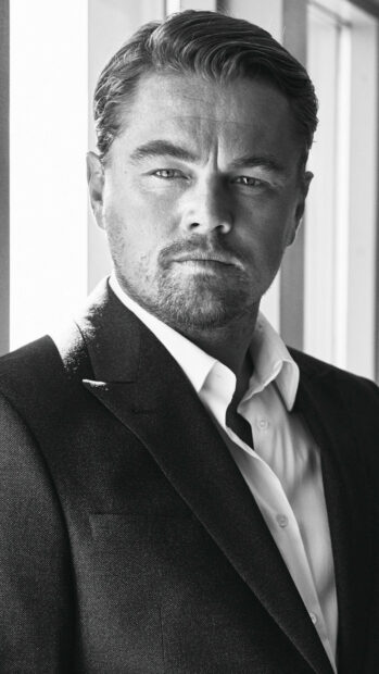 A close up portrait of Leonardo Dicaprio in a suit and white shirt, HD Mobile Wallpaper