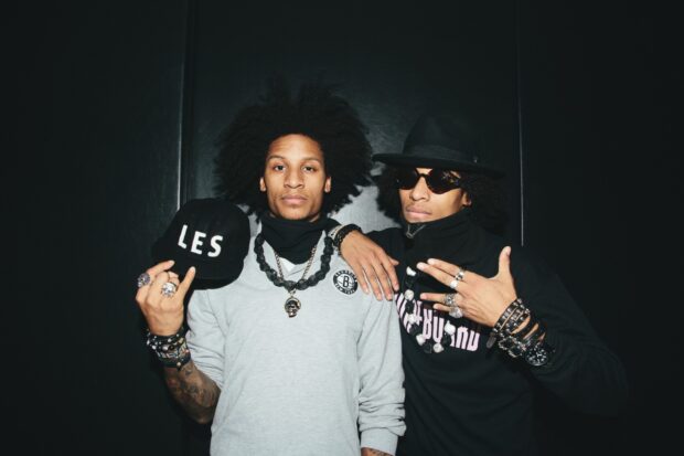 Les Twins posing together with stylish hats and jewelry, HD Desktop Wallpaper