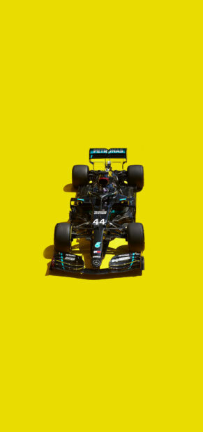 Lewis Hamilton Wallpapers show a detailed race car in black and turquoise, HD Phone Wallpaper