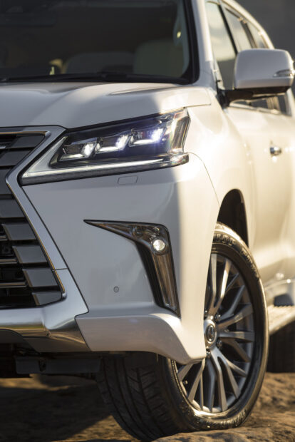 The Lexus LX shows elegant headlight and wheel details in this image, HD Mobile Wallpaper
