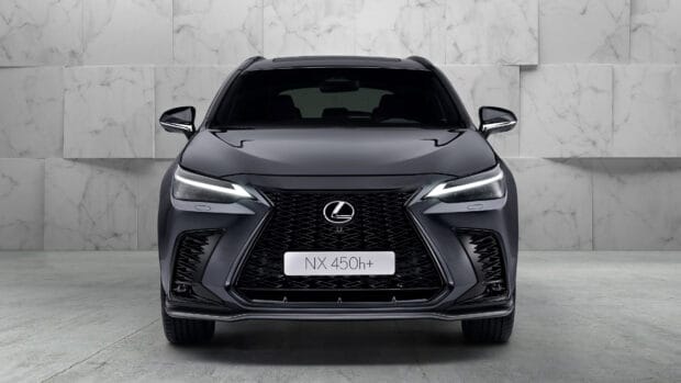 The Lexus Nx showcases a sleek front design with sharp LED headlights and a bold grille, 4K Desktop Wallpaper