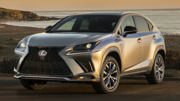 The Lexus Nx is parked near the coast during sunset with a calm sea in the background, HD Desktop Wallpaper