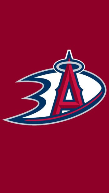 The Los Angeles Angels logo with red and blue colors is shown clearly, HD Phone Wallpaper
