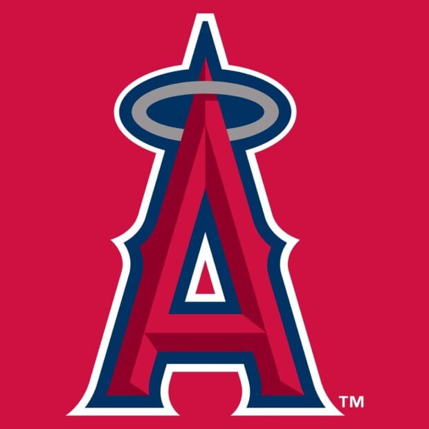 The Los Angeles Angels logo features a red A with a silver halo, HD Mobile Wallpaper