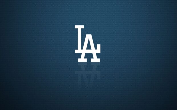The Los Angeles Dodgers logo design is displayed on a textured blue background, HD Desktop Wallpaper