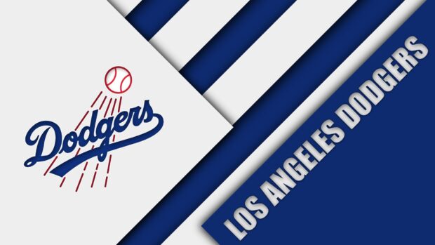 The Los Angeles Dodgers logo features a stylized baseball and team name, HD Desktop Wallpaper