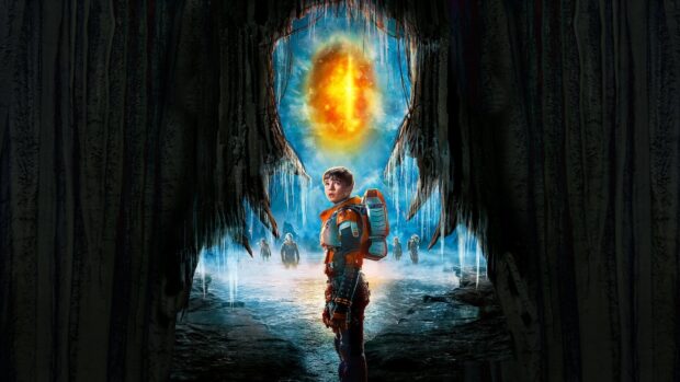 A young astronaut explores a mysterious glowing portal in the Lost In Space TV series, HD Desktop Wallpaper