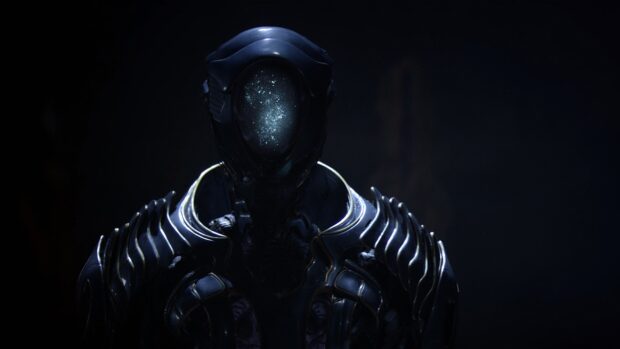 A dark futuristic character stands with a starry face in the Lost in Space Tv Series, HD Desktop Wallpaper