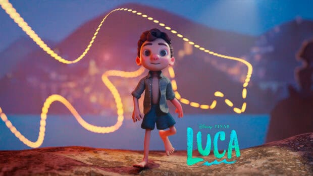 Luca wallpapers show the character walking with a glowing light trail behind, HD Desktop Wallpaper