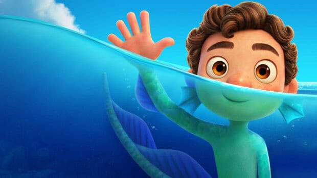 Luca Wallpapers character waving his hand above water, HD Desktop Wallpaper