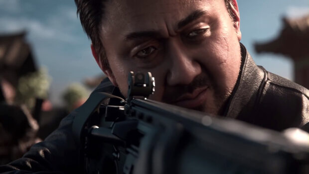 Ma Dong Seok aiming carefully with a rifle in a tense moment, HD Desktop Wallpaper