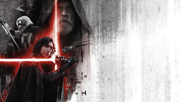 A dramatic Mark Hamill scene with red lightsaber and dark cloak, 4K Desktop Wallpaper
