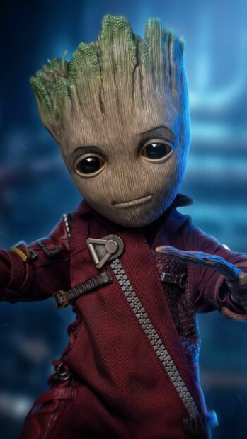 The character Groot in a red jacket from Marvels Guardians Of The Galaxy, HD Phone Wallpaper