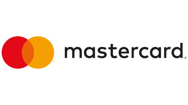 The Mastercard logo shows two overlapping circles in red and orange with the text mastercard, 4K Desktop Wallpaper