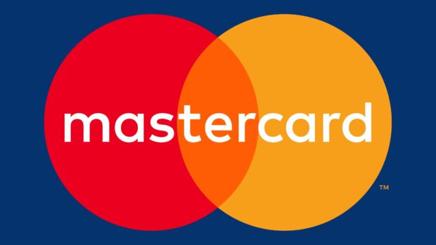 The Mastercard logo features red and orange overlapping circles with white text on a blue background, 4K Desktop Wallpaper