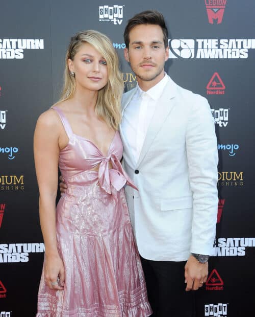 Melissa Benoist wallpapers featuring her with a man at the Saturn Awards, HD Desktop Wallpaper