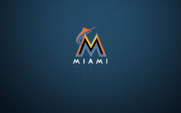 The Miami Marlins logo is displayed on a blue textured background, HD Desktop Wallpaper