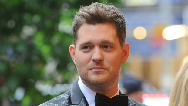 Michael Buble close up portrait with formal suit and bow tie, HD Desktop Wallpaper
