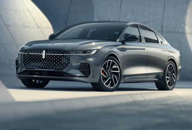 A gray Lincoln car showcases its sleek modern design in a minimalist setting, HD Desktop Wallpaper