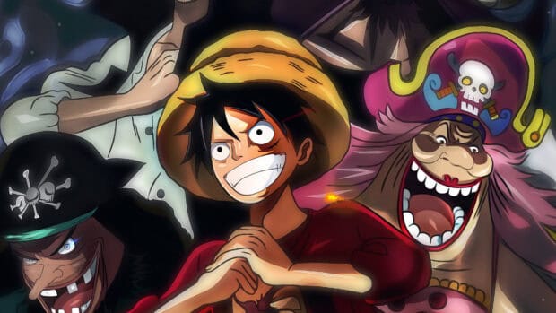 Monkey D Luffy wallpapers showing the main character with his crew in an intense scene, 4K Desktop Wallpaper