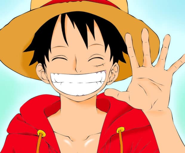 Monkey D Luffy wallpapers show him smiling wide and waving, HD Mobile Wallpaper