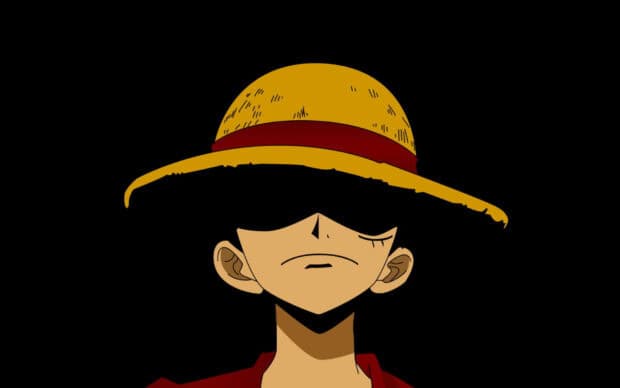 Monkey D Luffy wallpapers shows serious expression with hat shadow, HD Desktop Wallpaper