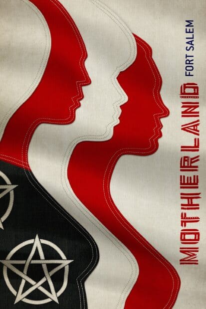 The Motherland Fort Salem TV series logo with red and black silhouettes, 2K Mobile Wallpaper
