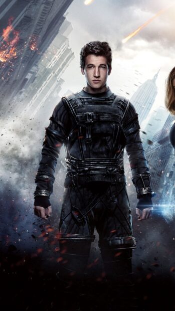 A man dressed in a battle suit stands before a destroyed cityscape, Mr Fantastic Wallpapers, HD Phone Wallpaper