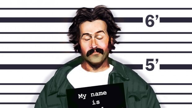 A man with closed eyes holds a sign in the My Name Is Earl tv series, HD Desktop Wallpaper