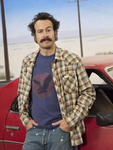 A man stands confidently near a red car in My Name Is Earl TV Series, HD Desktop Wallpaper