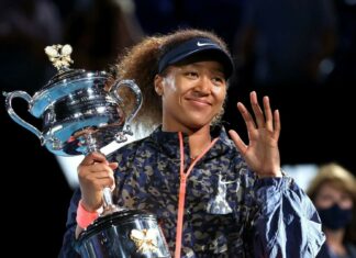 Naomi Osaka proudly holds a championship trophy with a smile, HD Desktop Wallpaper